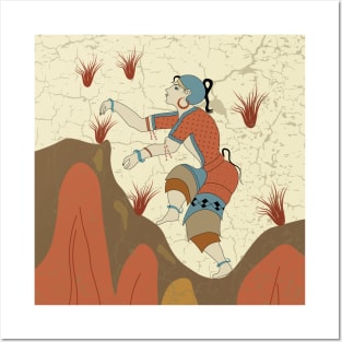 Minoan Saffron Gatherer illustration Posters and Art